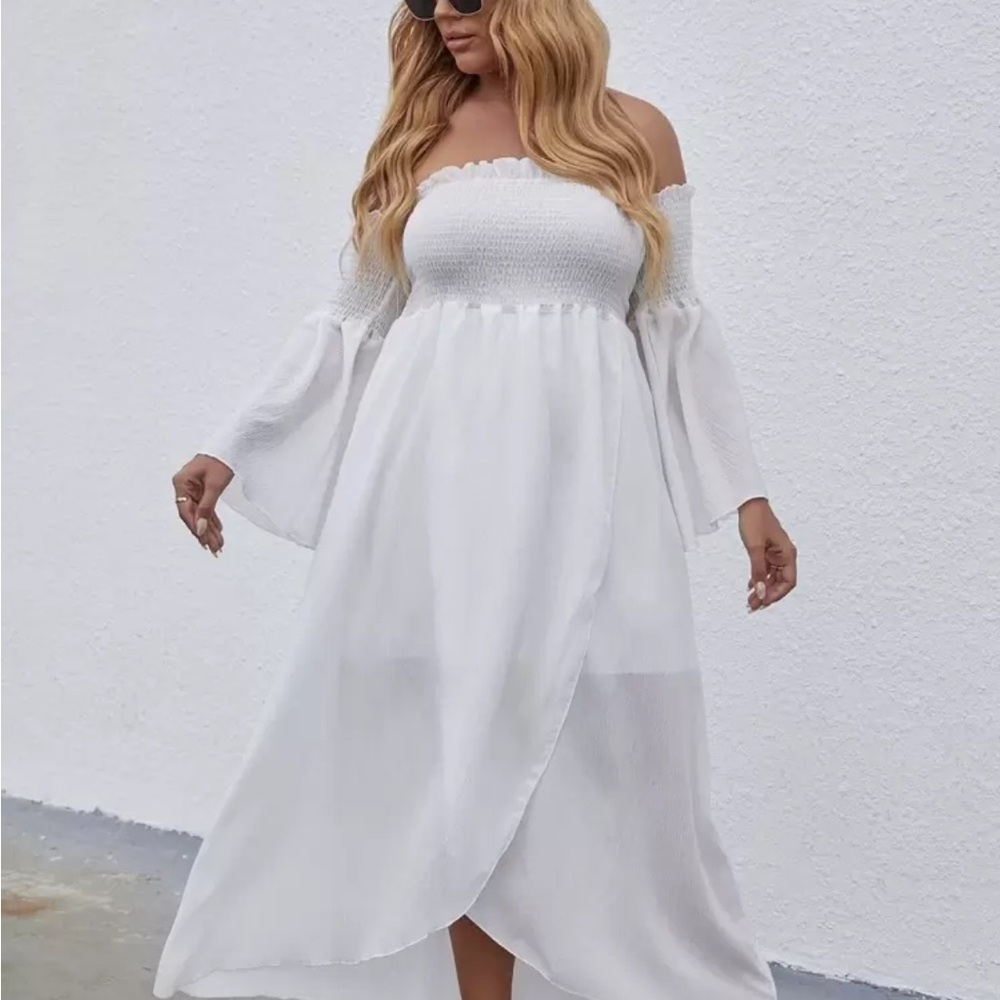 Elegant White Off-Shoulder Dress